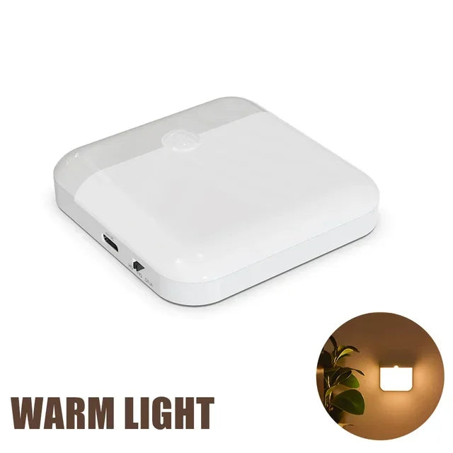 Veilleuse LED Carrée à Détection de Mouvement USB-C