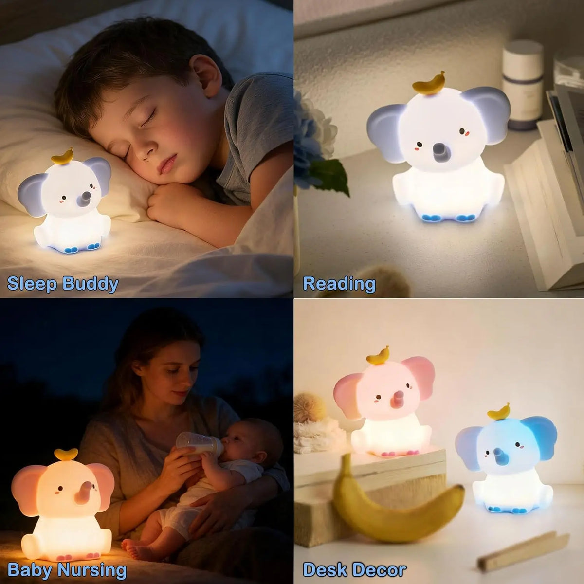 Veilleuse Éléphant Douce Lumière Bébé