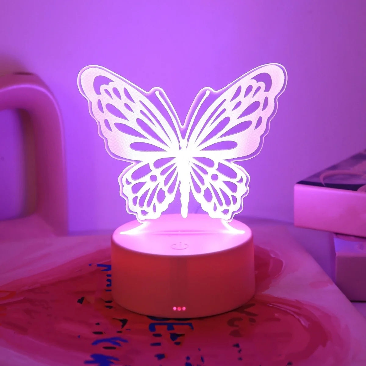 Veilleuse Papillon 3D Lumineuse Tactile
