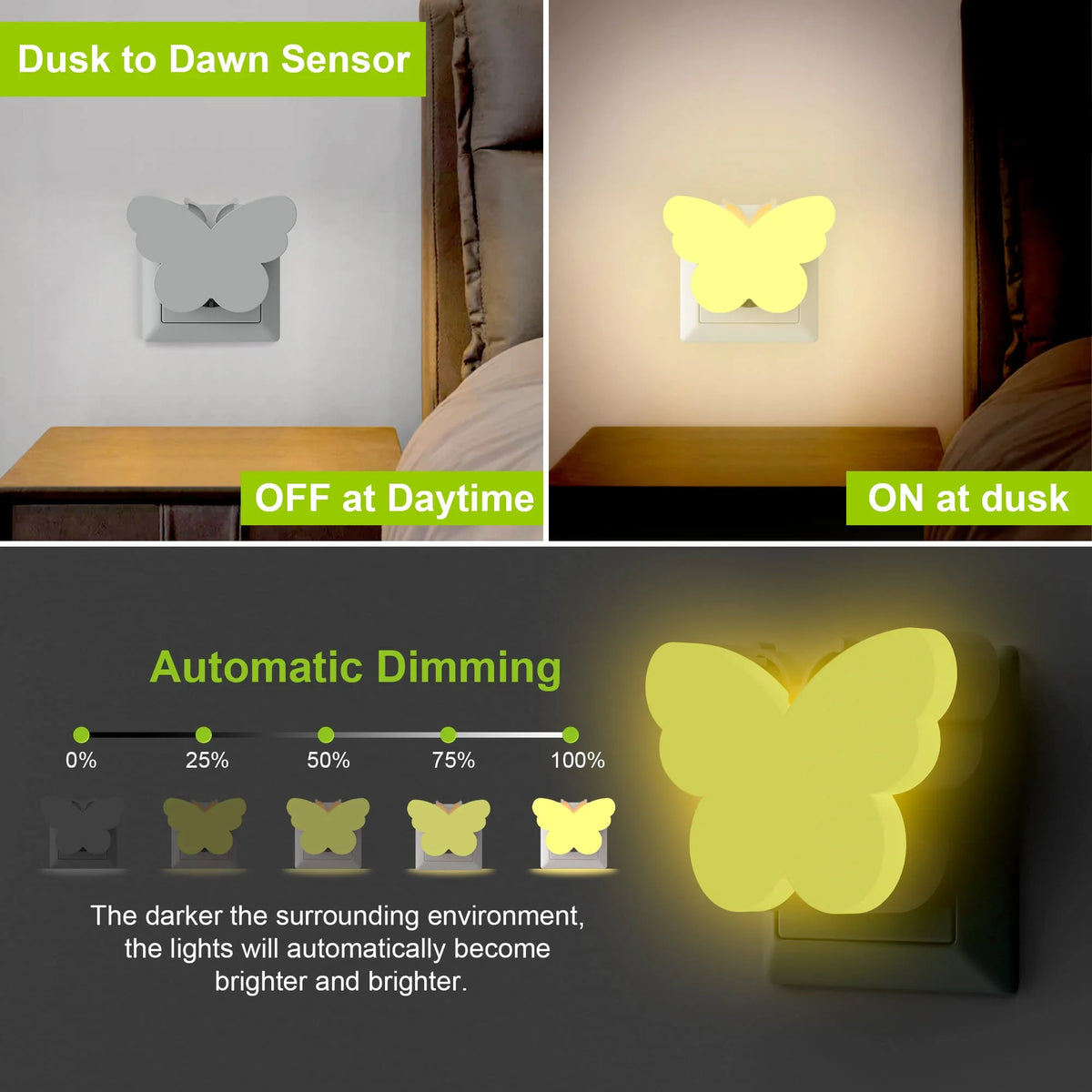 Veilleuse Papillon LED Automatique