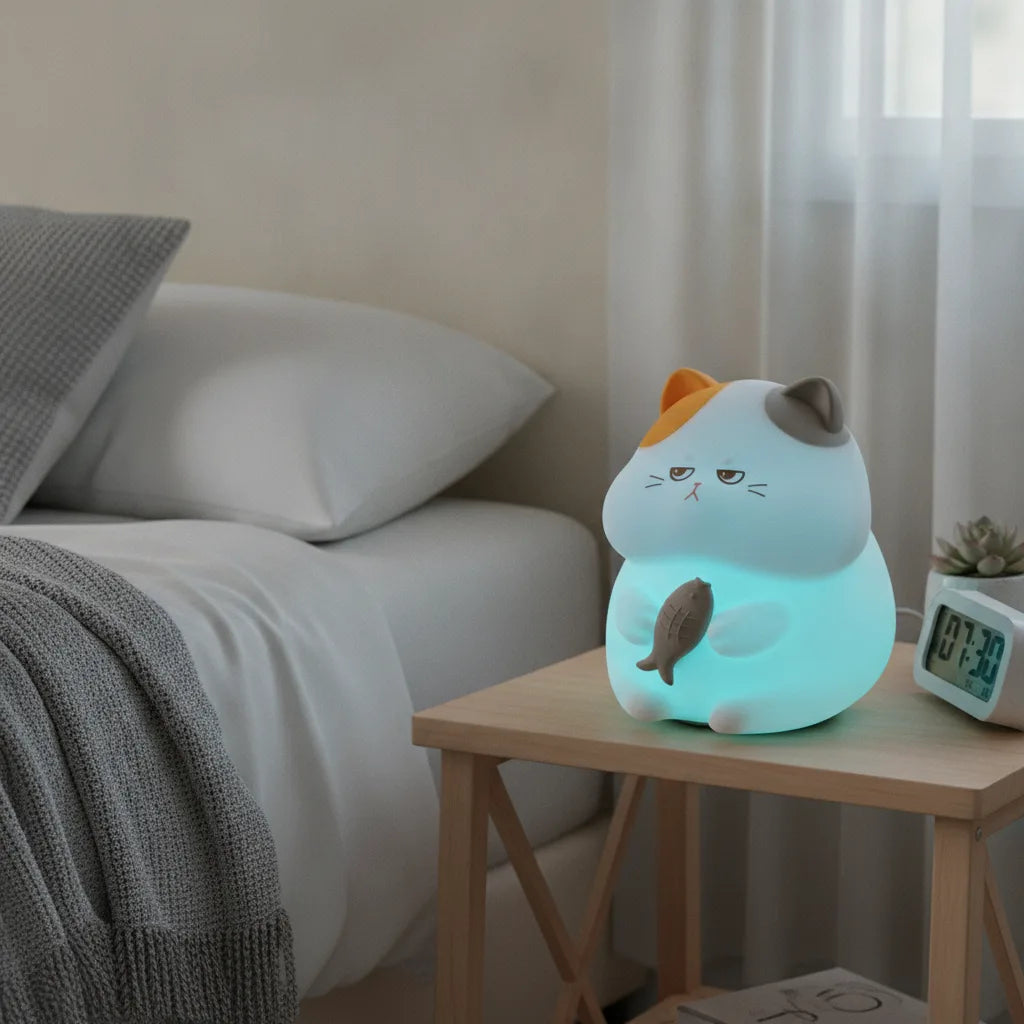 Veilleuse Chat Silicone Douce et Apaisante