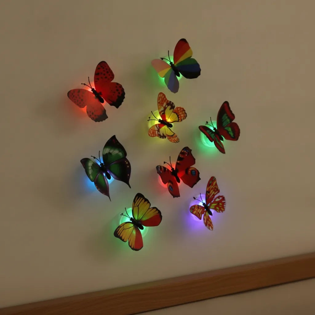 Veilleuses LED Papillon Colorées - Lot de 5