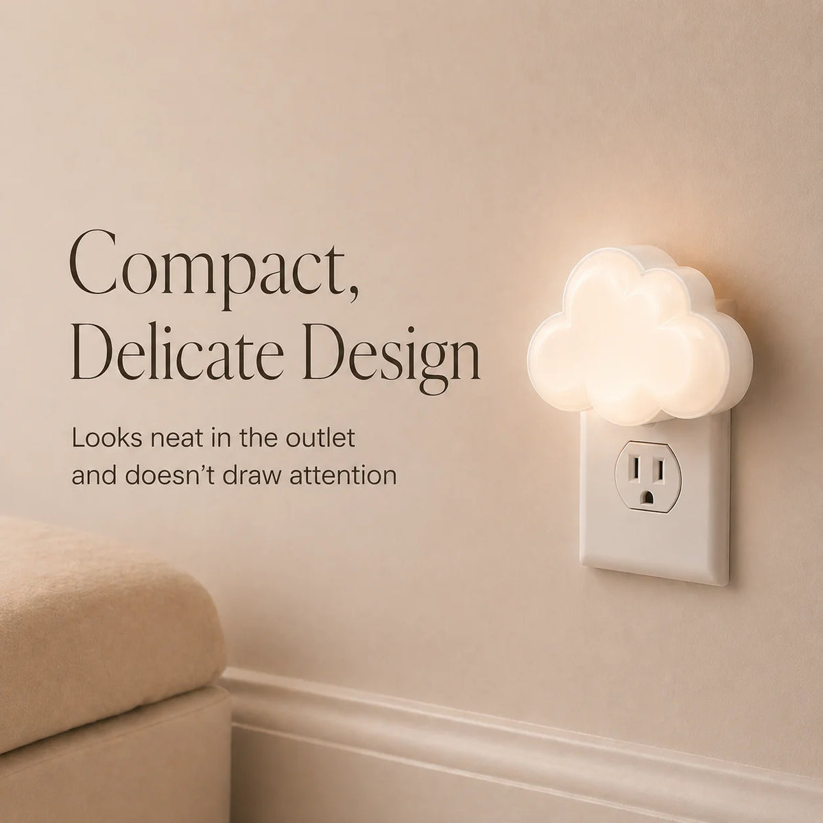 Veilleuse Nuage LED Automatique Blanc Chaud