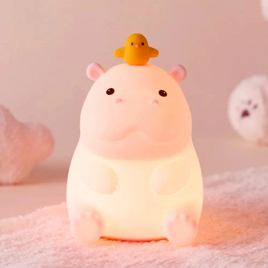 Veilleuse Hippopotame Wonstella Silicone Douceur & Sécurité