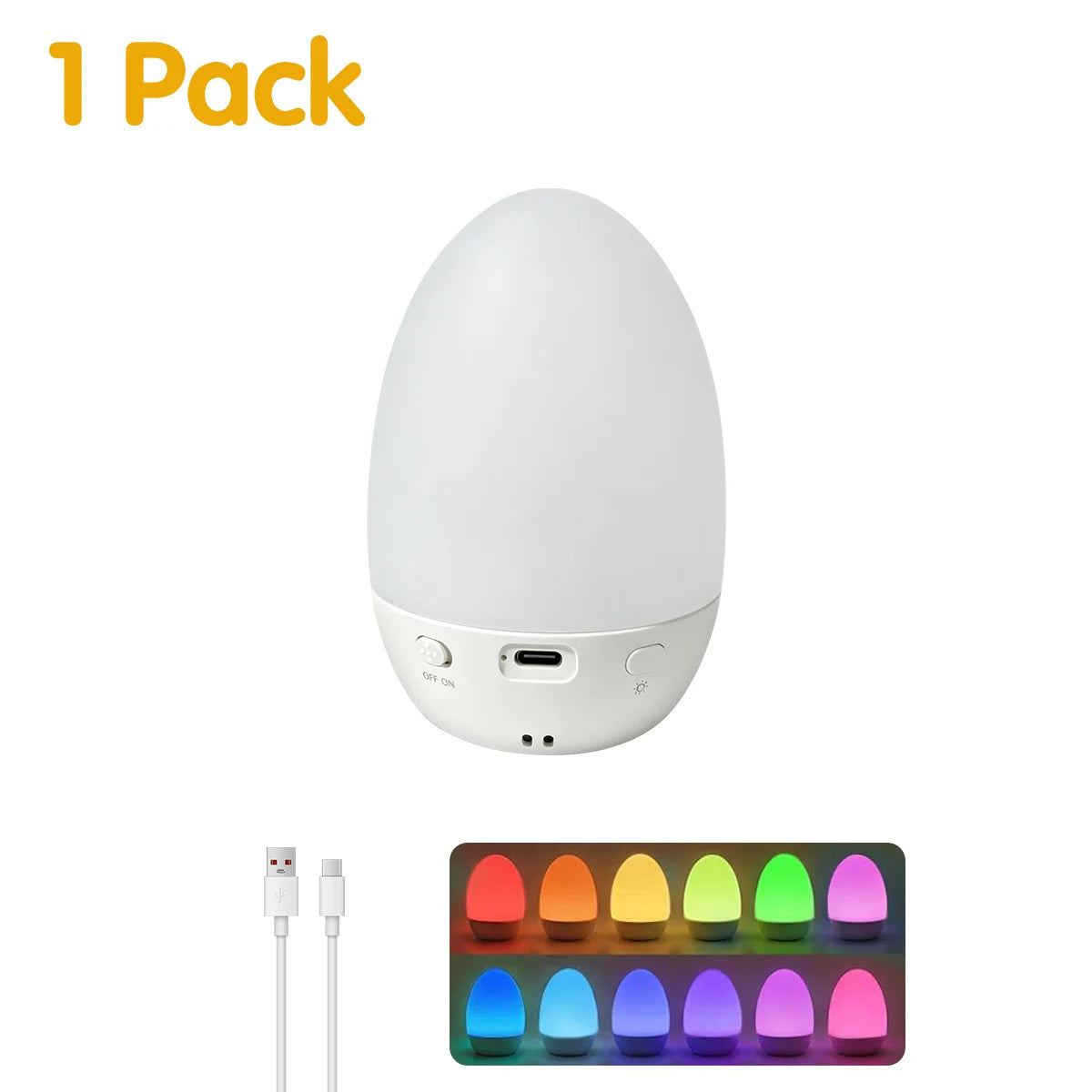 Veilleuse Bébé Œuf Design Tactile Rechargeable
