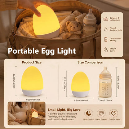 Veilleuse Bébé Œuf Design Tactile Rechargeable