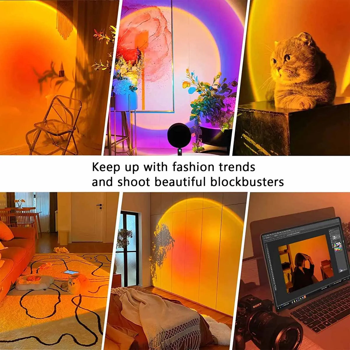 Lampe Coucher de Soleil Rotative 180° - 16 Couleurs