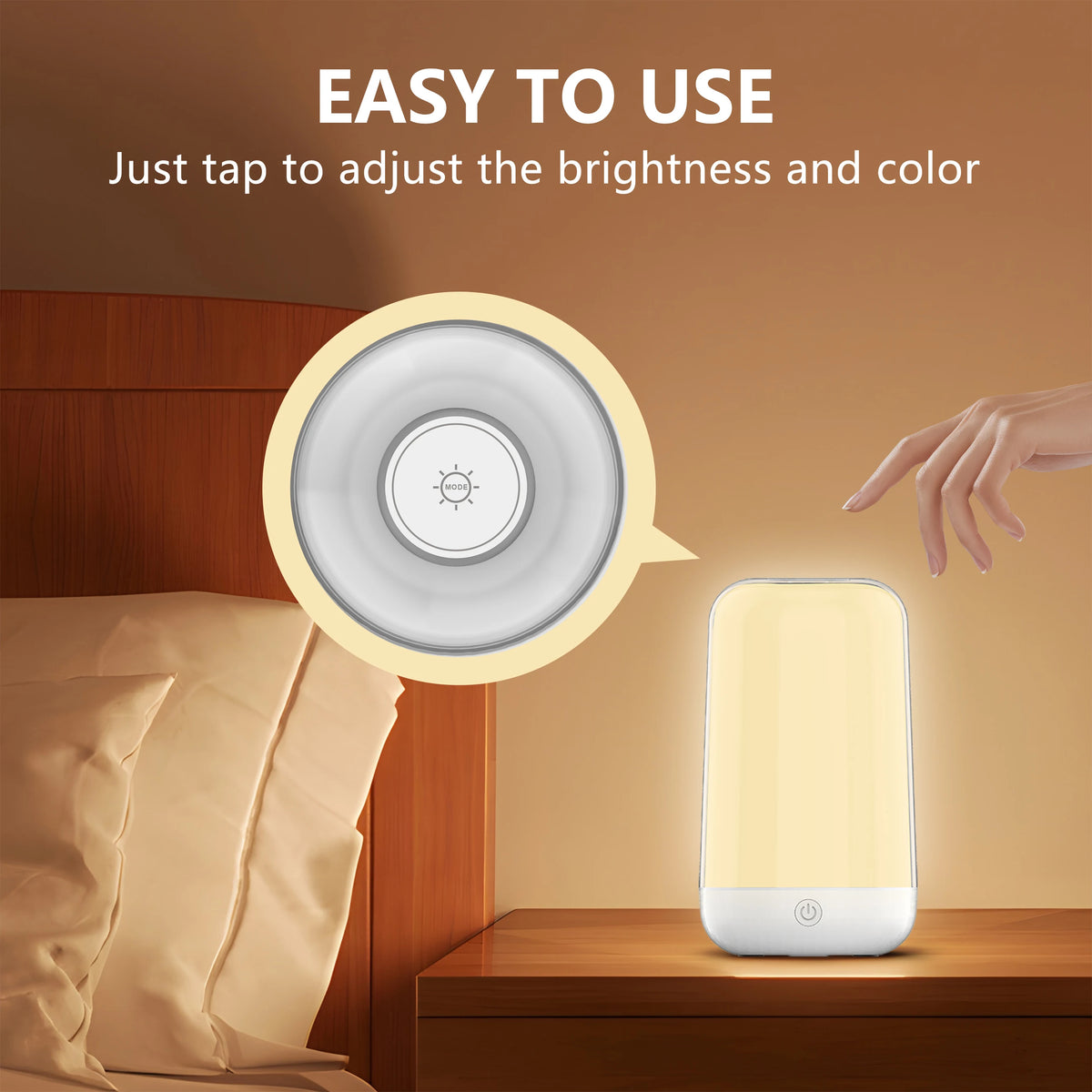 Lampe Chevet Tactile RGB Bluetooth Dimmable