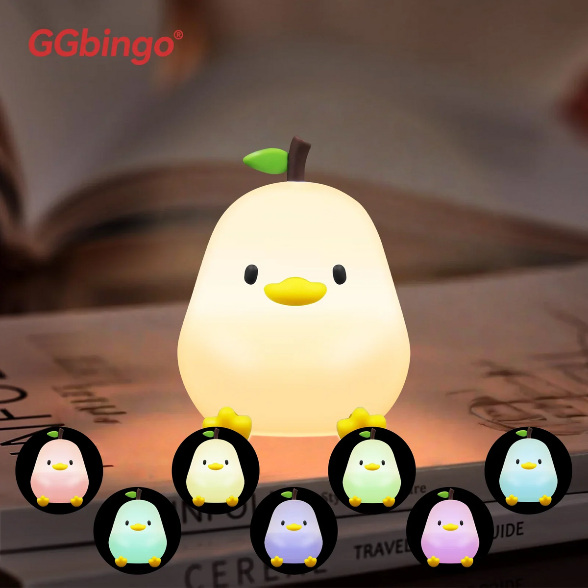 Veilleuse Poire GGbingo : Lumière Douce & Anti-Stress