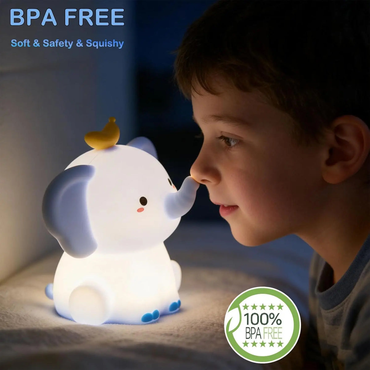 Veilleuse Éléphant Douce Lumière Bébé