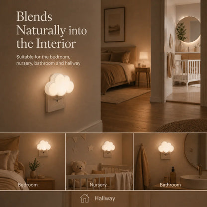 Veilleuse Nuage LED Automatique Blanc Chaud