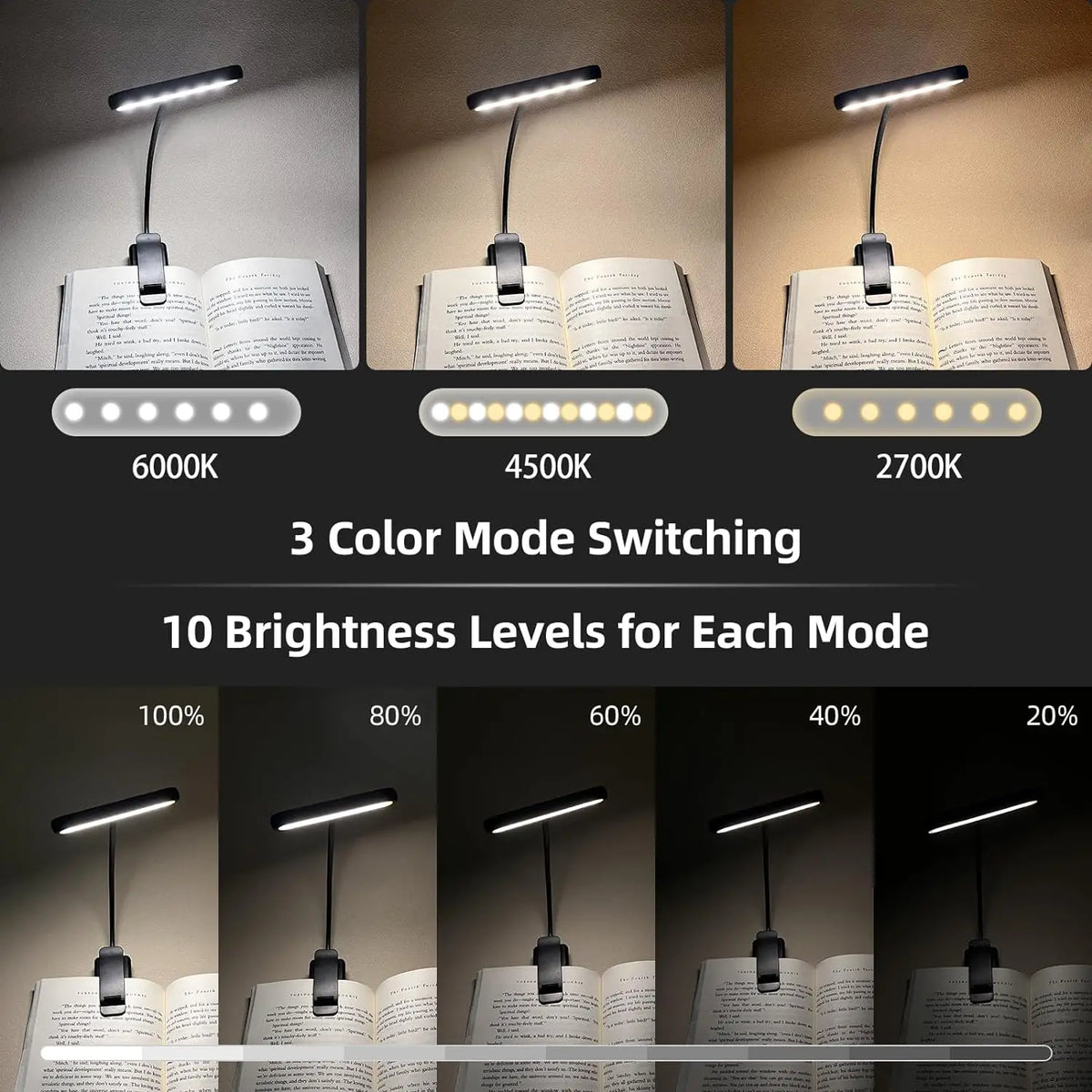 Lampe de Lecture LED Flexible Rechargeable USB