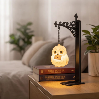 Lampe Hibou Gardien : Serre-livre lumineux style rétro