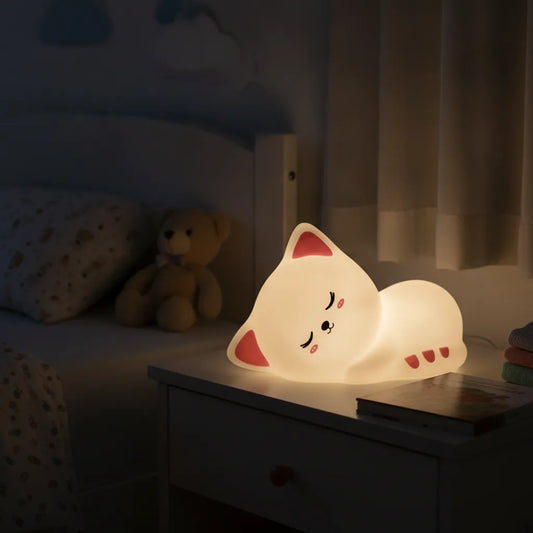 Veilleuse Chat Silicone 7 Couleurs LED