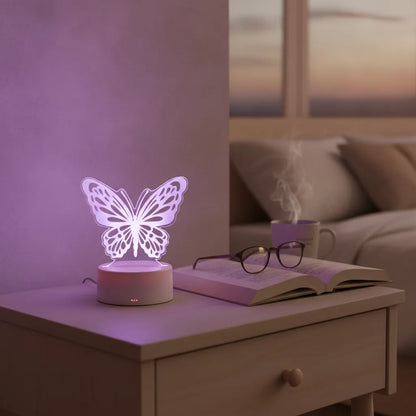 Veilleuse Papillon 3D Lumineuse Tactile
