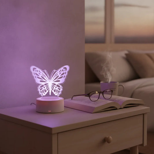 Veilleuse Papillon 3D Lumineuse Tactile