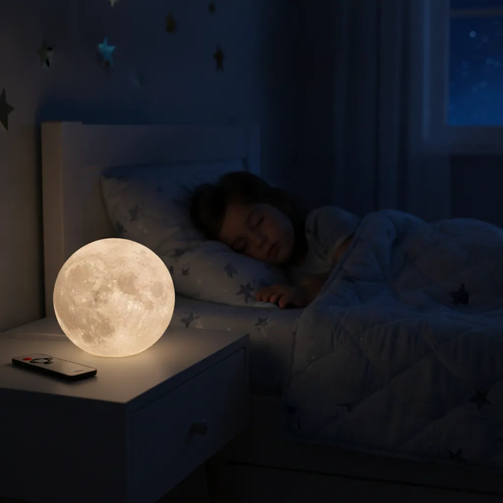 Veilleuse Lune 3D Magique - 16 Couleurs Tactile