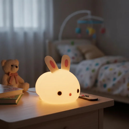 Veilleuse Lapin Silicone : Lumière Douce & Colorée