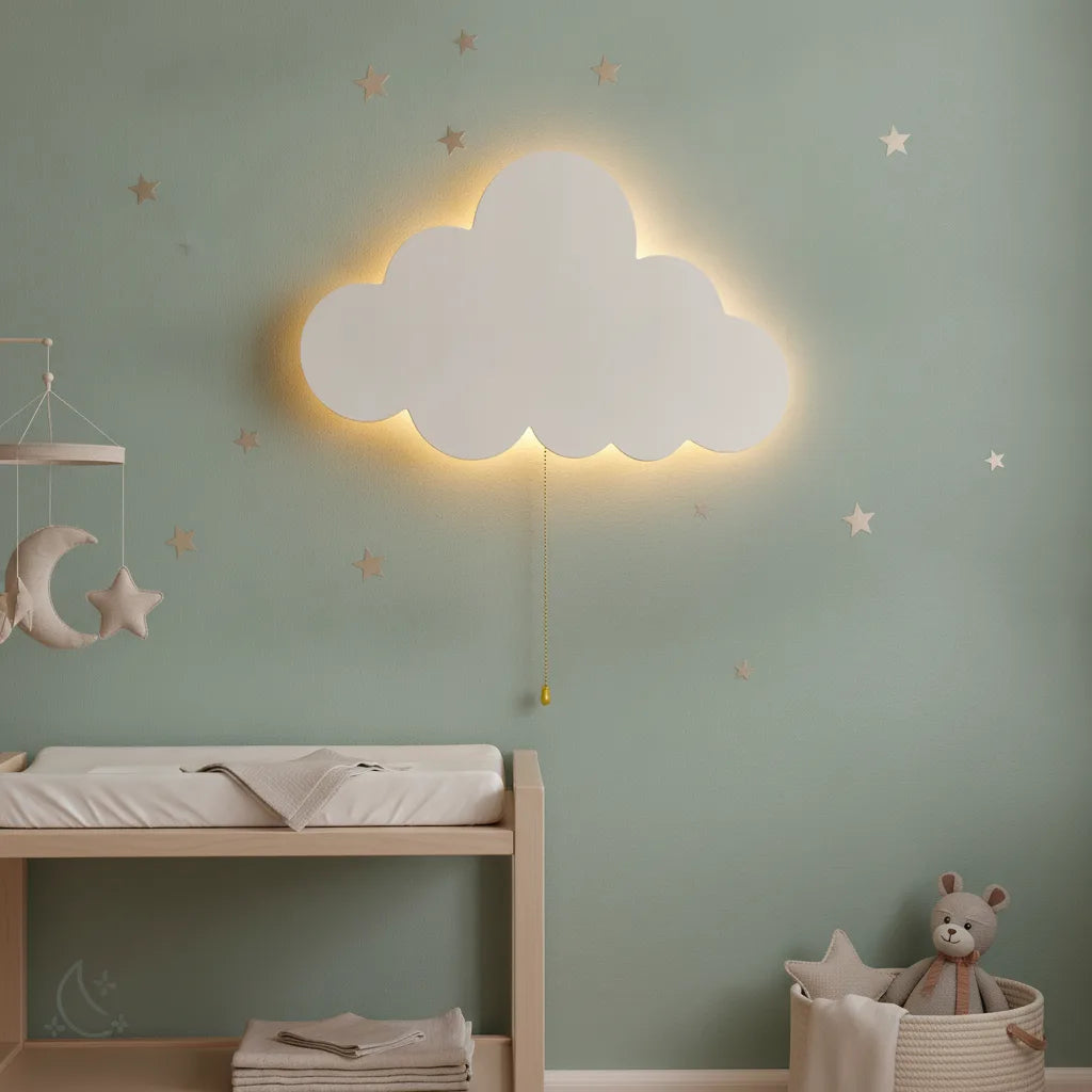 Veilleuse Nuage Cloud Light Bébé Bois Lumière Douce