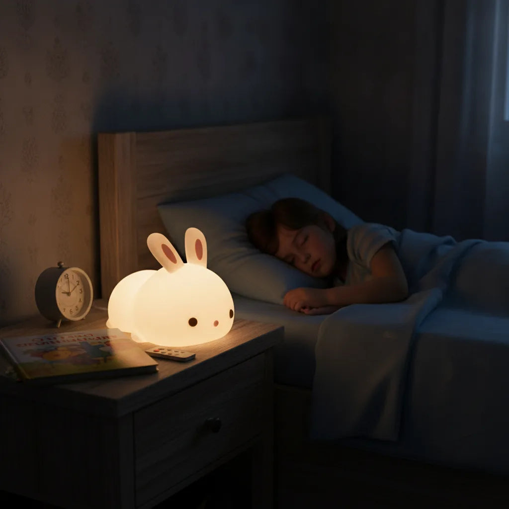Veilleuse Lapin Silicone : Lumière Douce & Colorée