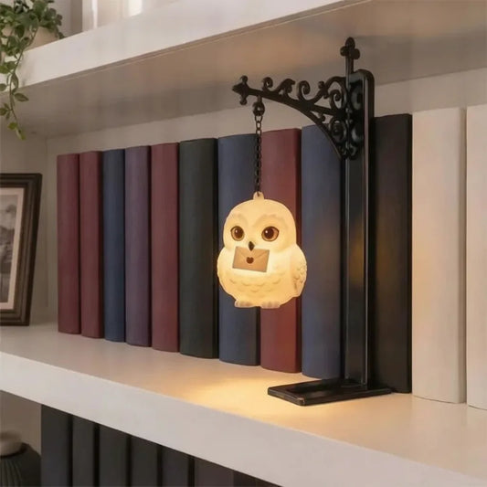 Lampe Hibou Gardien : Serre-livre lumineux style rétro
