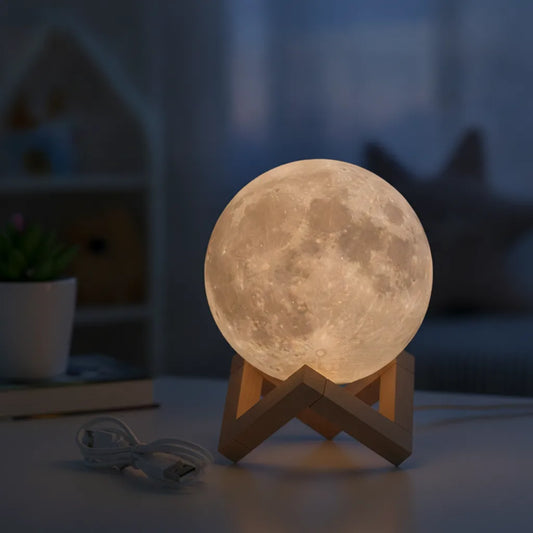 Veilleuse Lune 3D Magique - 16 Couleurs Tactile