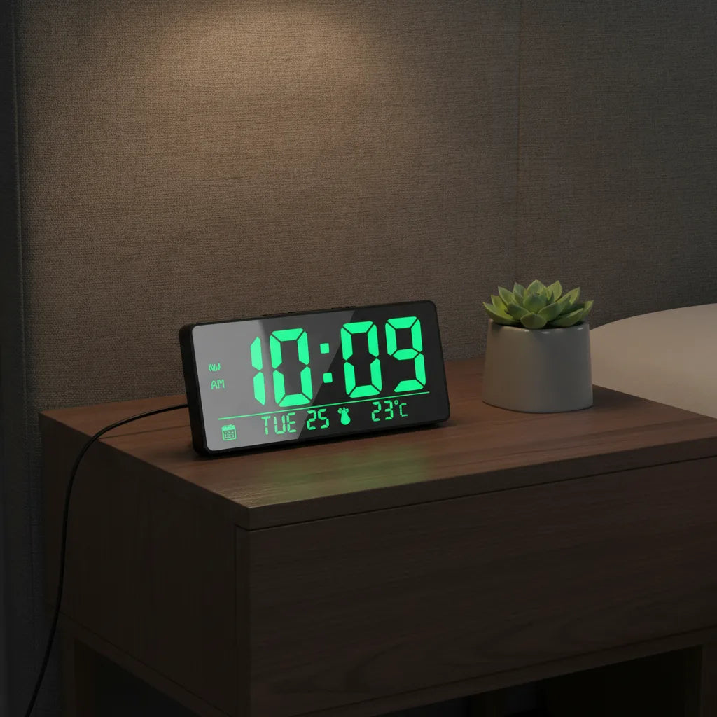 Réveil LED Miroir Veilleuse Connecté
