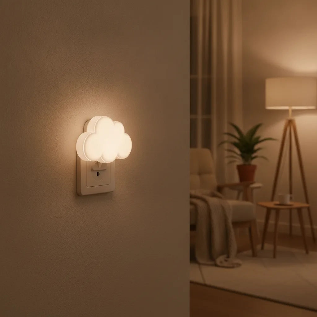 Veilleuse Nuage LED Automatique Blanc Chaud