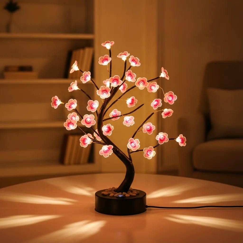 Lampe Arbre Fleurs de Cerisier LED Tactile