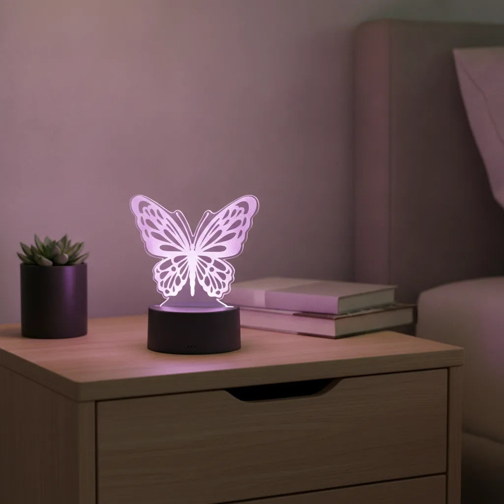 Veilleuse Papillon 3D Lumineuse Tactile