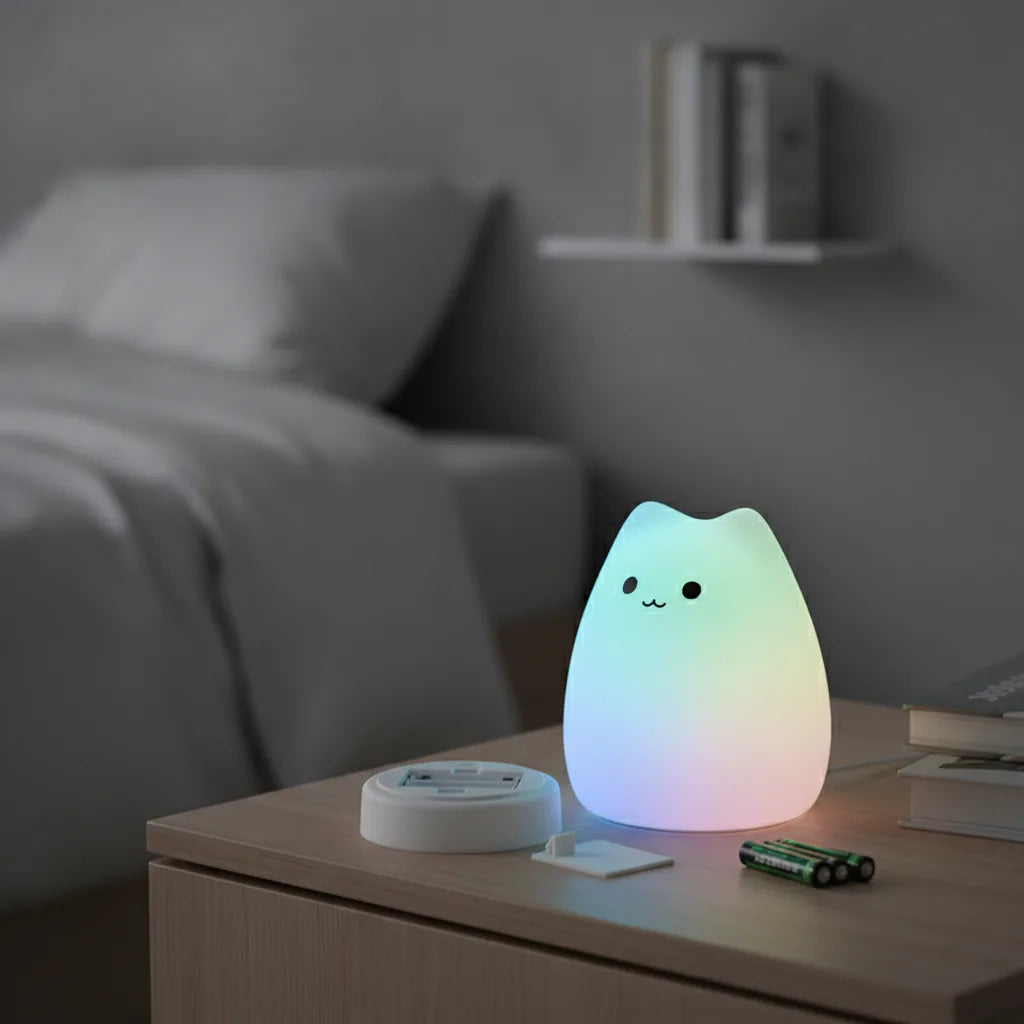 Veilleuse Chat Silicone Lumineuse Douce