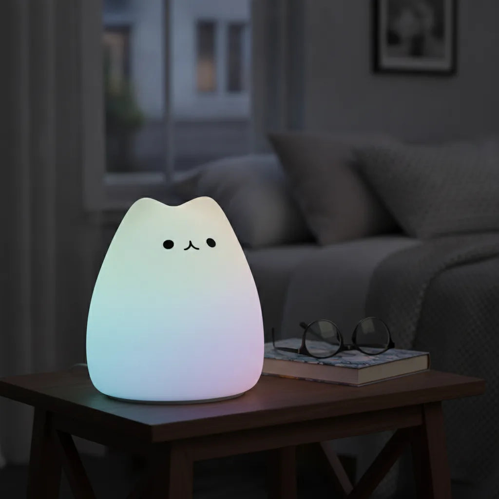 Veilleuse Chat Silicone Lumineuse Douce