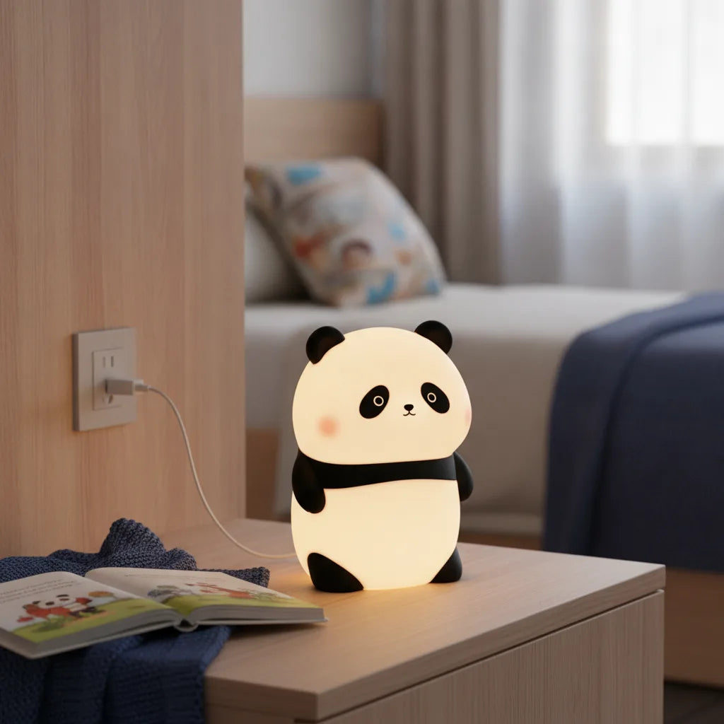 Veilleuse Panda Tactile Silicone - Lumière Douce & Colorée