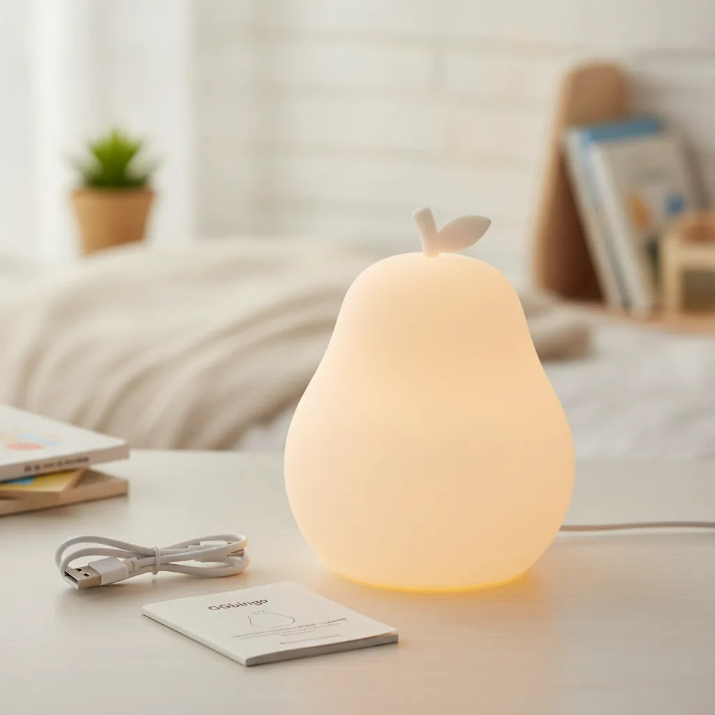 Veilleuse Poire GGbingo : Lumière Douce & Anti-Stress